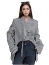 Plaid Blazer Irregular Jacket Women Spring