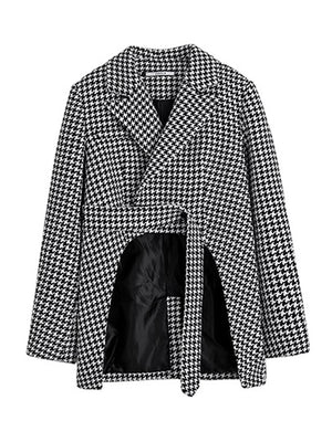 Plaid Blazer Irregular Jacket Women Spring