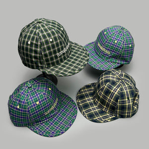Plaid Embroidered Hats Y2K