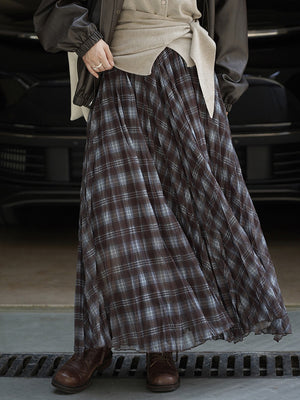 Plaid Long Skirts Y2K