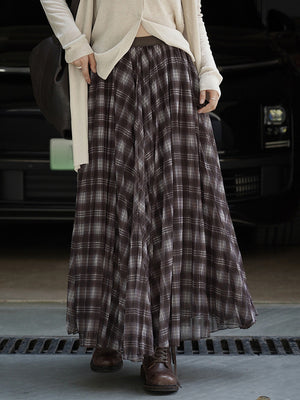 Plaid Long Skirts Y2K