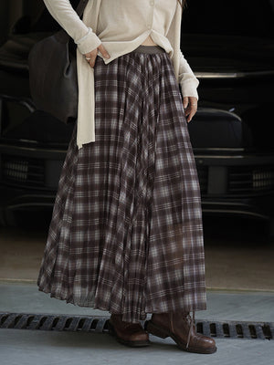 Plaid Long Skirts Y2K