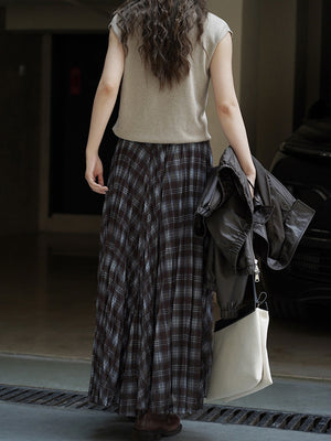 Plaid Long Skirts Y2K