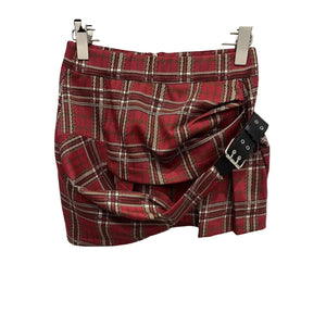 Plaid Y2K Skirt Red