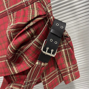 Plaid Y2K Skirt Red