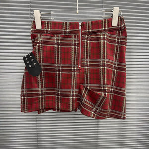 Plaid Y2K Skirt Red
