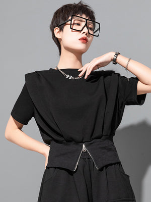 Plain Black Fitted T Shirt Women's
