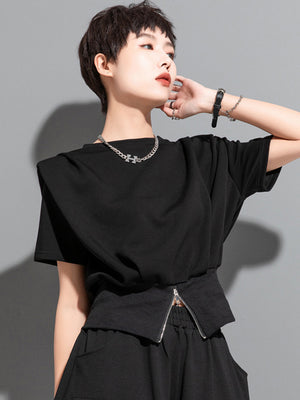 Plain Black Fitted T Shirt Women's