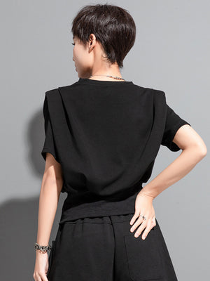 Plain Black Fitted T Shirt Women's