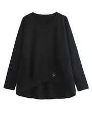Camisetas ceñidas negras lisas para mujer