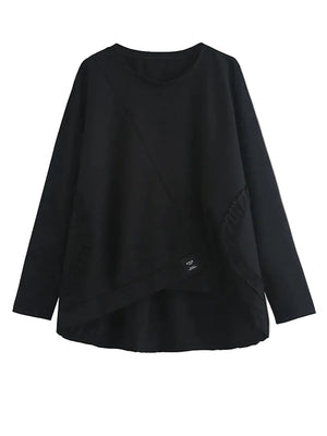 Plain Black Fitted T Shirts Women's