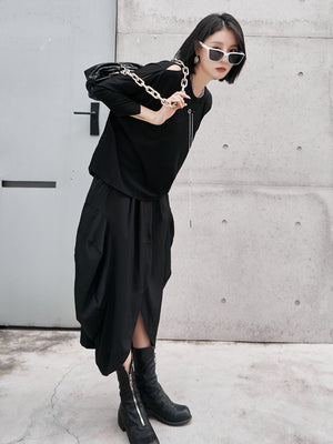 Plain Black Long Sleeve T Shirts For Women
