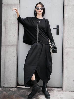 Plain Black Long Sleeve T Shirts For Women