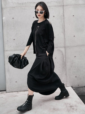 Plain Black Long Sleeve T Shirts For Women
