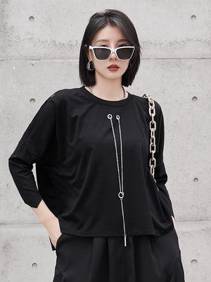 Plain Black Long Sleeve T Shirts For Women