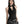 Plain Black Sleeveless Crop Top - product view on white background