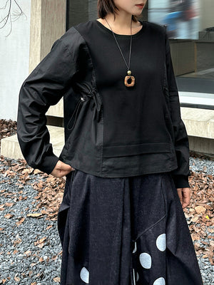 Plain Black T Shirt Women's Full Sleeve