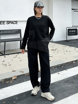 Plain Black T Shirt Women's Long Sleeve
