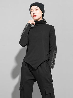 Plain Black T Shirt Women's Long Sleeves