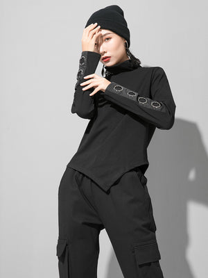 Plain Black T Shirt Women's Long Sleeves