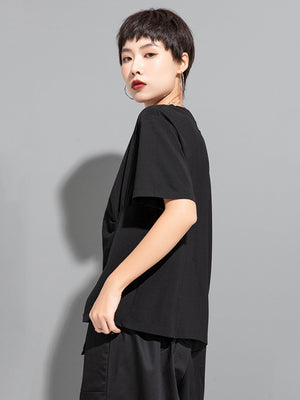 Plain Black T Shirt Women's Oversize