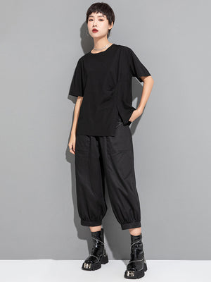 Plain Black T Shirt Women's Oversize