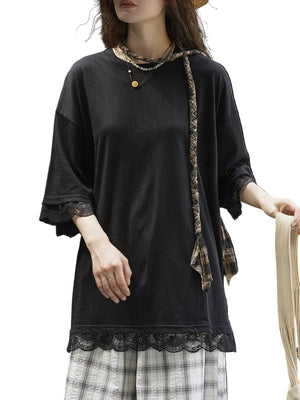 Plain Black T Shirt Women's Plus Size