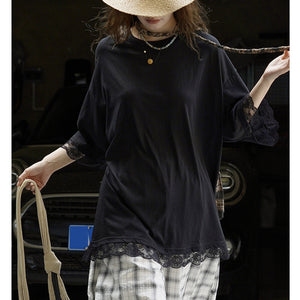 Plain Black T Shirt Women's Plus Size