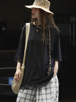 Plain Black T Shirt Women's Plus Size