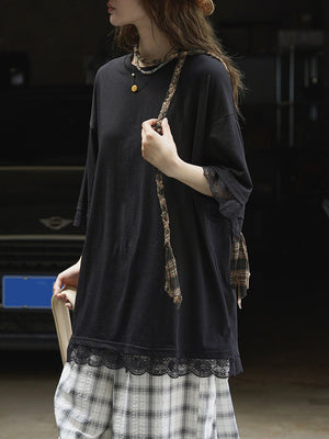 Plain Black T Shirt Women's Plus Size