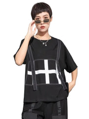 T-shirt uni noir pour femme