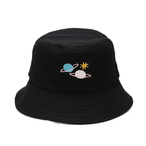 Planet Embroidery Bucket Hat