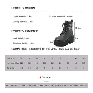 Platform Black Boots Lace Up