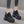 Platform Black Leather Sneakers