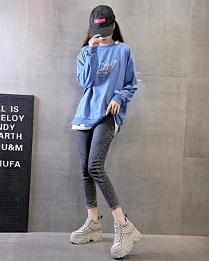 Platform Black Leather Sneakers