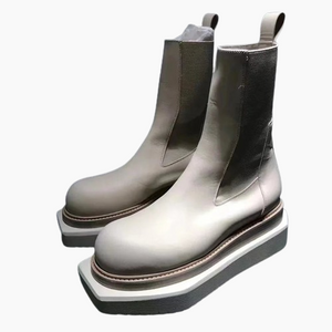 Platform Chelsea Boots White