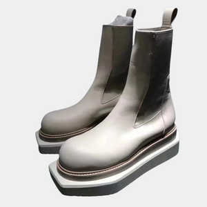 Platform Chelsea Boots White