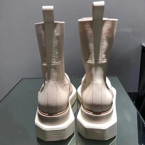 Platform Chelsea Boots White