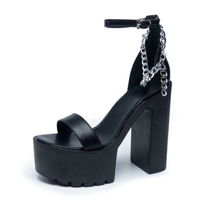 Platform Chunky Heeled Sandals