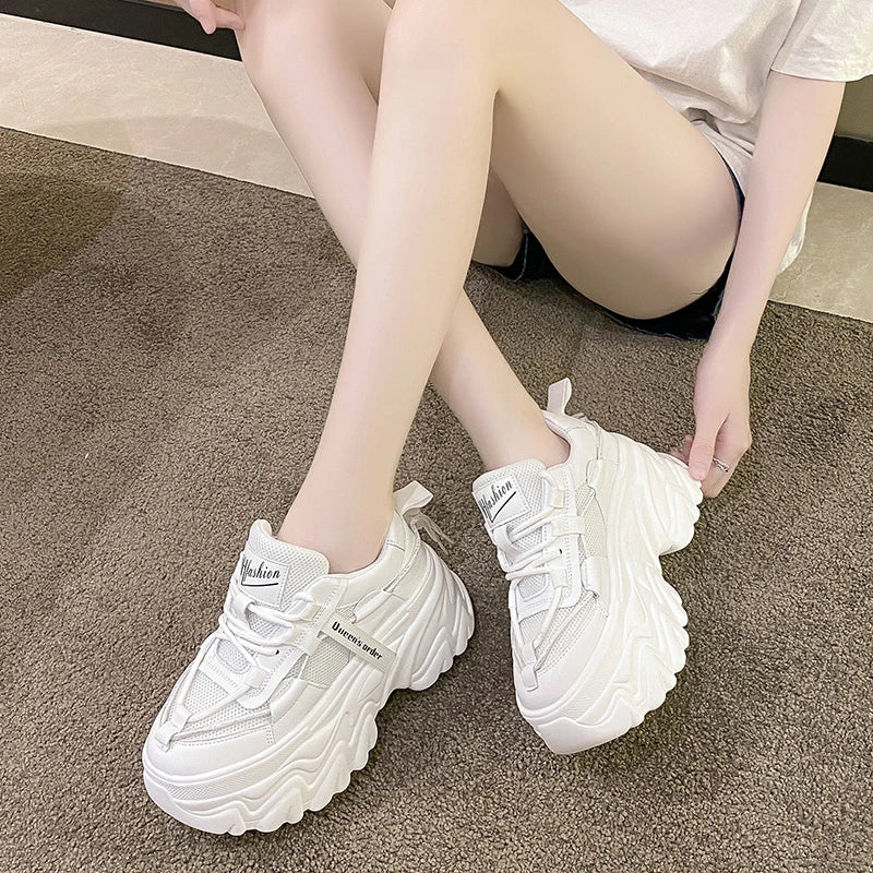 Platform Chunky White Sneakers CYBER TECHWEAR® – Cyber Techwear