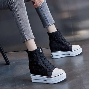 Platform High Top Sneakers Black