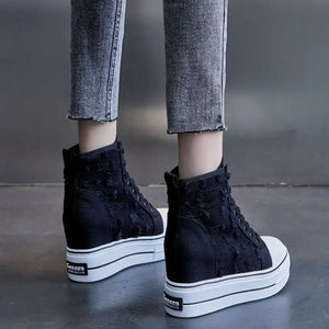 Platform High Top Sneakers Black