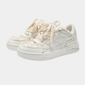 Platform Leather Sneakers White