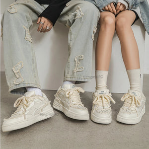 Platform Leather Sneakers White