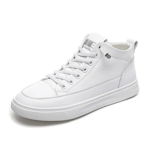 Platform Leather White Sneakers