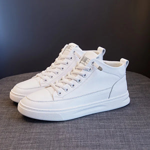 Platform Leather White Sneakers