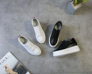 Platform Sneakers Black Leather