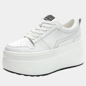 Platform Sneakers White Leather