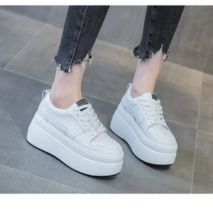 Platform Sneakers White Leather