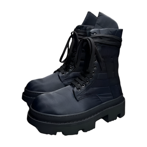 Platform Vintage Men Boots Black